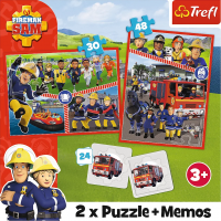 TREFL Sada 3v1 Požiarnik Sam (2x puzzle + pexeso)