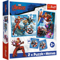 TREFL Sada 3v1 Avengers: Hrdinovia v akcii (2x puzzle + pexeso)