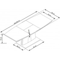 Jedálenský stôl RALF - 160(220)x90x76 cm - rozkladací - dub sonoma