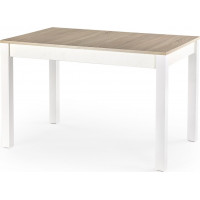 Jedálenský stôl MAURICIUS - 118(158)x75x76 cm - rozkladací - dub sonoma/biely