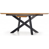 Jedálenský stôl CHRIS - 160(200)x90x76 cm - rozkladací - zlatý dub/čierny