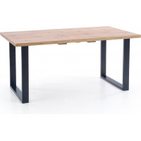 Jedálenský stôl NOVE - 135(185)x85x74 cm - rozkladací - dub wotan/čierny