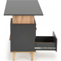 Písací stôl SNAPE - šedý/dub votan