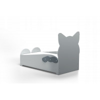 Detská posteľ 3D MAČIČKA 160x80 cm - šedá