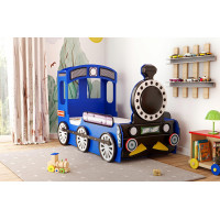 Detská posteľ 3D MAŠINKA 190x90 cm - modrá