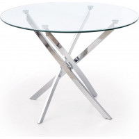 Jedálenský stôl RAY 100x73 cm - číre sklo/chróm
