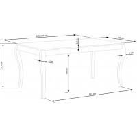 Jedálenský stôl WILLIAM - 160(240)x90x76 cm - rozkladací - dub tmavý/čierny