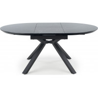 Jedálenský stôl VERNER - 130(180)x130x76 cm - rozkladací - čierny mramor/čierny