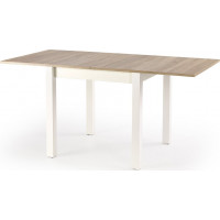 Jedálenský stôl CONOR - 80(160)x80x76 - rozkladací - dub sonoma / biely