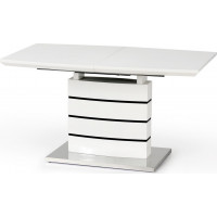 Jedálenský stôl SEAN - 140 (180) x80x76 cm - rozkladací - biely / čierny