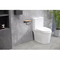 Držiak toaletného papiera SCANDI s poličkou - bambus/kov - čierny