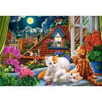 CASTORLAND Puzzle Mačiatka na streche 1500 dielikov