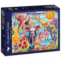 BLUEBIRD Puzzle Slony v záhrade 2000 dielikov