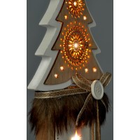LED vianočná drevená dekorácia