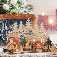 LED vianočné mestečko s kostolom 30x19 cm