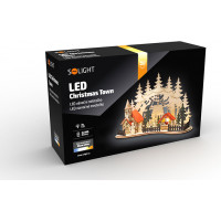 LED vianočné mestečko s kostolom 30x19 cm