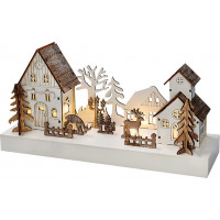 LED vianočná dedinka 34x17 cm
