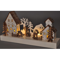LED vianočná dedinka 34x17 cm