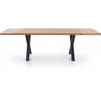 Jedálenský stôl ANTON - 160(250)x90x76 cm - rozkladací - dub svetlý/čierny