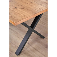 Jedálenský stôl ANTON - 160(250)x90x76 cm - rozkladací - dub svetlý/čierny