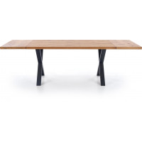 Jedálenský stôl ANTON - 160(250)x90x76 cm - rozkladací - dub svetlý/čierny