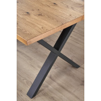 Jedálenský stôl ANTON - 160(250)x90x76 cm - rozkladací - dub svetlý/čierny