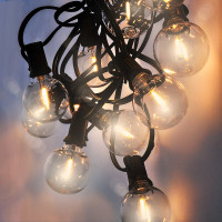 LED vonkajšia reťaz s žiarovkami - 25 žiaroviek - farba teplá biela