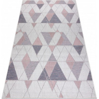 Kusový koberec Sion Sisal Triangles 3006 ecru/pink