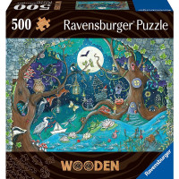 RAVENSBURGER Drevené puzzle Čarovný les 500 dielikov