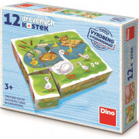 DINO Obrázkové kocky Na farme, 12 kociek