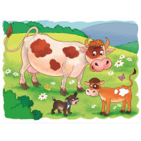 DINO Obrázkové kocky Na farme, 12 kociek