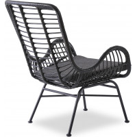 Záhradné ratanové kreslo INDI 2 - čierne / šedé