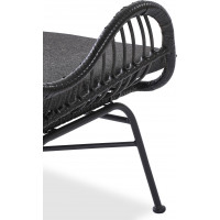 Záhradné ratanové kreslo INDI 2 - čierne / šedé