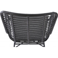 Záhradné ratanové kreslo INDI 2 - čierne / šedé