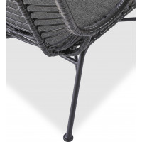 Záhradné ratanové kreslo INDI 2 - čierne / šedé