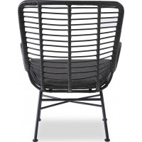 Záhradné ratanové kreslo INDI 2 - čierne / šedé