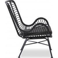 Záhradné ratanové kreslo INDI 2 - čierne / šedé