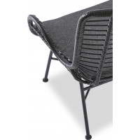 Záhradné ratanové kreslo INDI 2 - čierne / šedé
