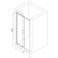 Sprchové dvere maxmax MEXEN APIA 100 cm - BLACK, 845-100-000-70-00