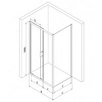 Sprchovací kút maxmax APIA - 95x80 cm - BLACK