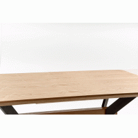 Jedálenský stôl ROBBIE - 160(220)x90x75 cm - rozkladací - dub prírodný/čierny