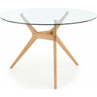 Jedálenský stôl ALFIE 120x77 cm - sklo/prírodný