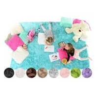 Plyšový detský koberec ČERVENÝ