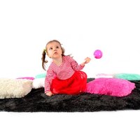 Plyšový detský koberec ČIERNY