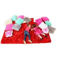 Plyšový detský koberec ČERVENÝ