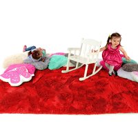 Plyšový detský koberec ČERVENÝ
