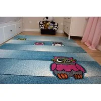 Detský koberec KIDS sovička - modrý, 240x330 cm