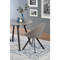 Jedálenský stôl DARREN 100x74 cm - okrúhly - svetlo šedý / čierny
