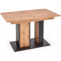 Jedálenský stôl XAVI 130(175)x85x76 cm - rozkladací - dub wotan/čierny