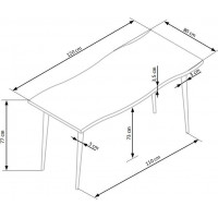 Jedálenský stôl BRADLEY - 120x80x77 cm - dub prírodný/čierny